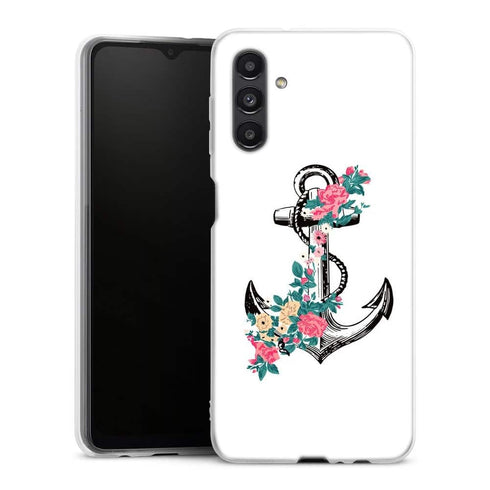 Coque Samsung Galaxy A04S ancre florale rose